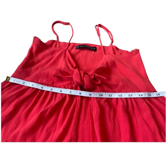 Heartbeeps Cherry Red Open Front Tie Bow Peplum Cami Tank Top - Medium - Picture 6 of 11
